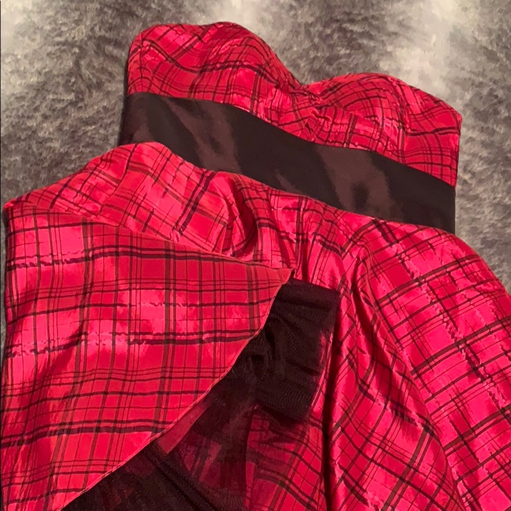 Plaid Strapless Corset Dress